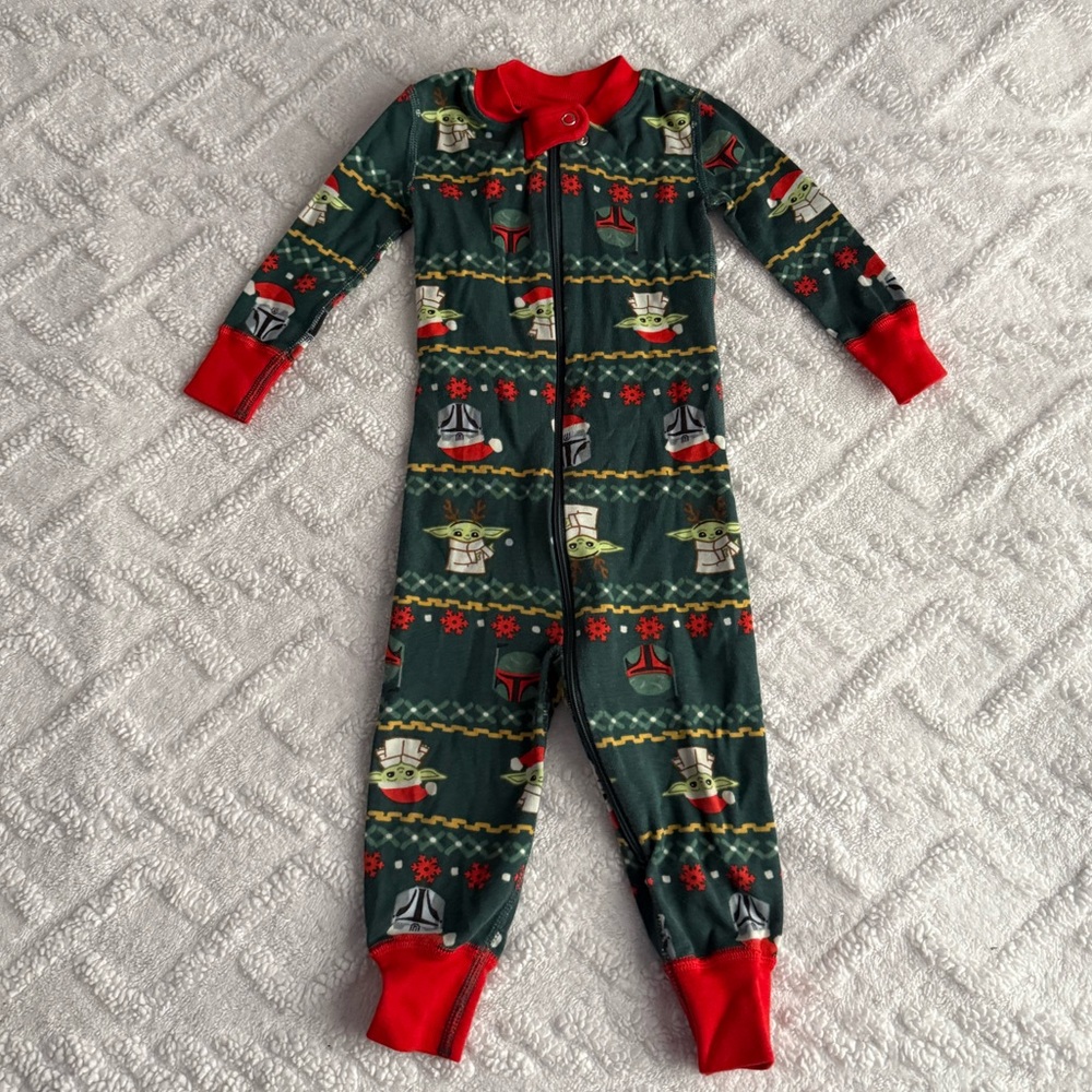🎄 Star Wars Baby Yoda Holiday Zip Sleeper Pajamas | Size 12–18M